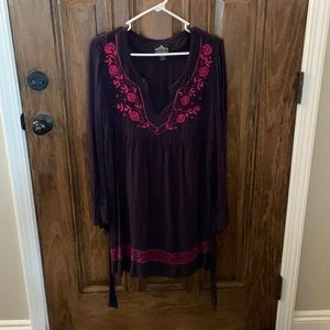Navy and pink long sleeve dress small